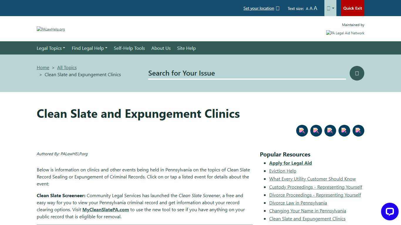 Clean Slate and Expungement Clinics | PALawHELP.org - Your Online Guide to Legal Information and Legal Services in Pennsylvania